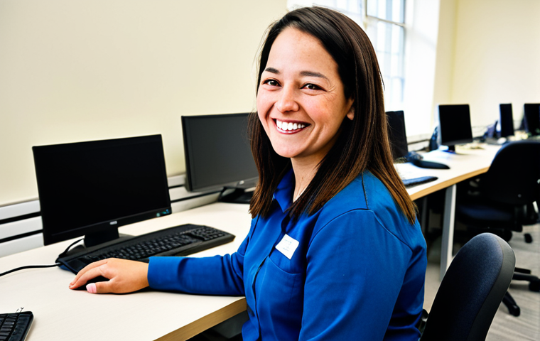 Job Transition Support**

"A cheerful, fully clothed woman in her 30s with a disability, smiling confidently while participating in a job skills training session at a bright and modern job transition support center. Several other people are working at computers in the background. The scene is professional and supportive, safe for work, appropriate content, fully clothed, perfect anatomy, natural proportions, professional, modest, family-friendly."

**