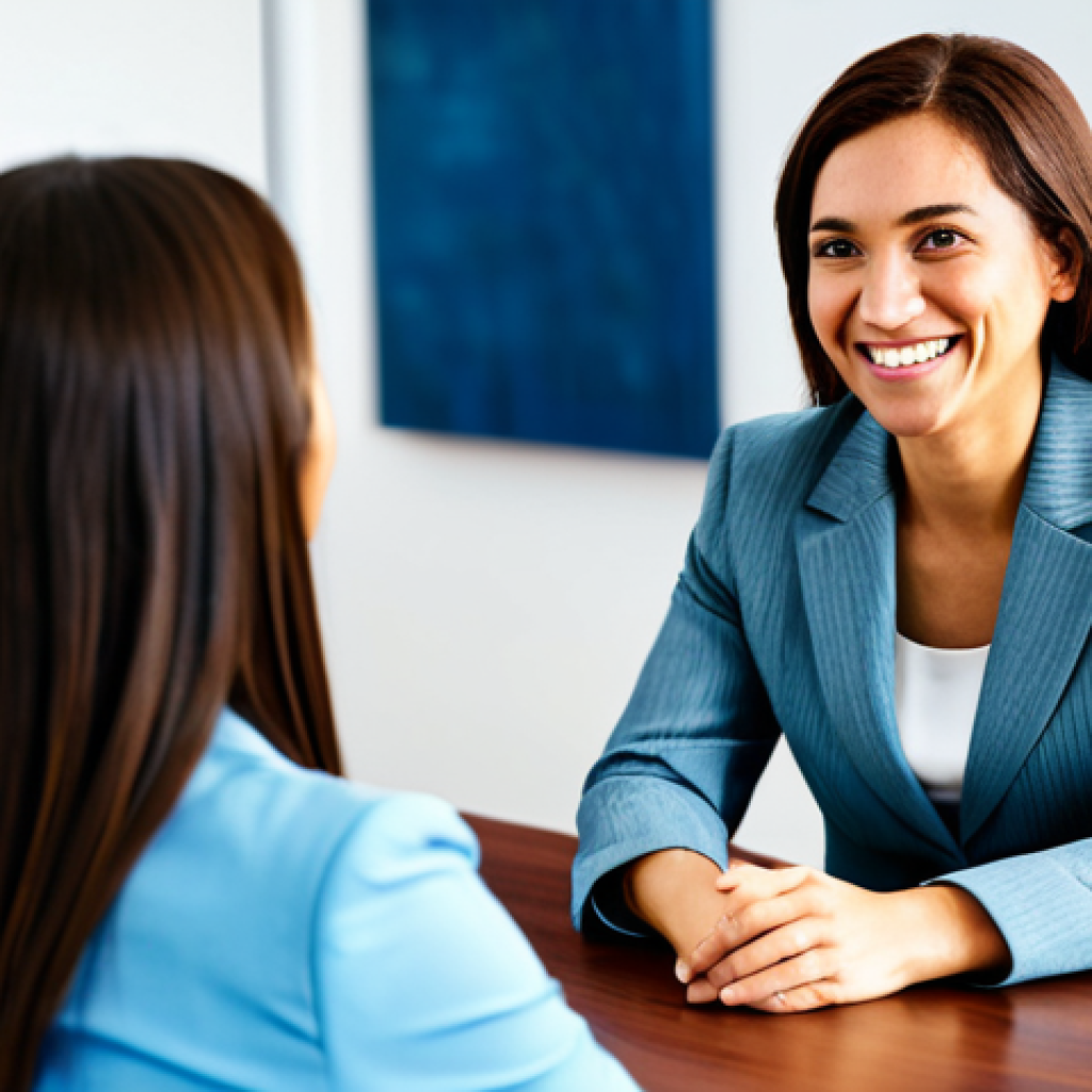 장애인재활상담사와 복지 사각지대 - **Image Prompt:** A rehabilitation counselor, a professional woman in her 30s, wearing a modest busi...