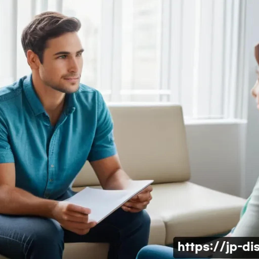 장애인재활상담사 상담 결과 평가 - **Prompt 1: The Compassionate Dialogue of Self-Discovery**
    A warm and inviting scene inside a mo...