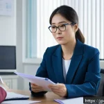 장애인재활상담사 자격증 취득 과정 - A professional Japanese rehabilitation counselor in a modern hospital setting, wearing smart casual ...