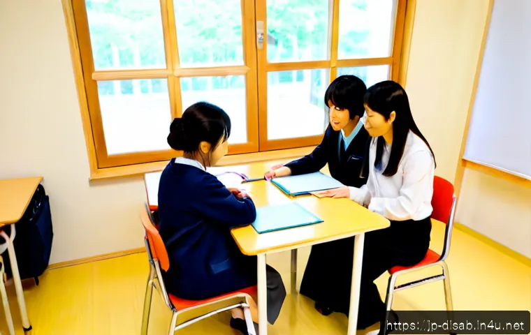 장애인재활상담사 중점과목 소개 - Photorealistic rehabilitation counseling classroom in Japan, a compassionate professional counselor ...